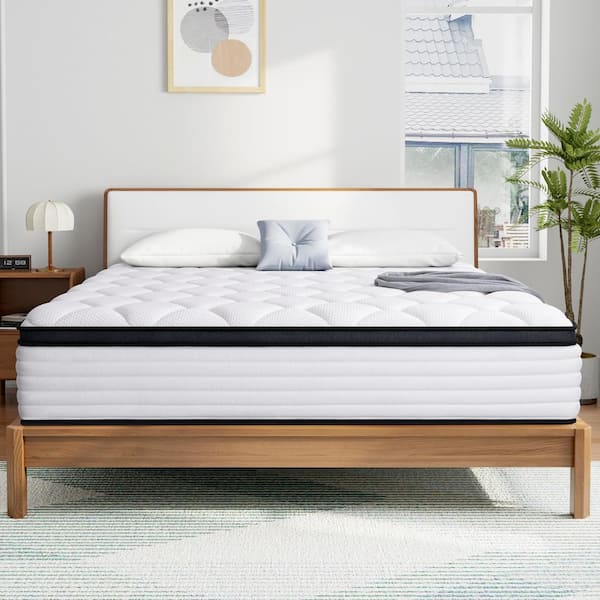 Ofanext Queen Medium Innerspring Mattress Hybrid Pocket Spring 12 in. Bed-in-a-Box Mattress