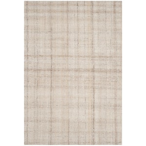 Abstract Ivory/Beige 4 ft. x 6 ft. Solid Area Rug