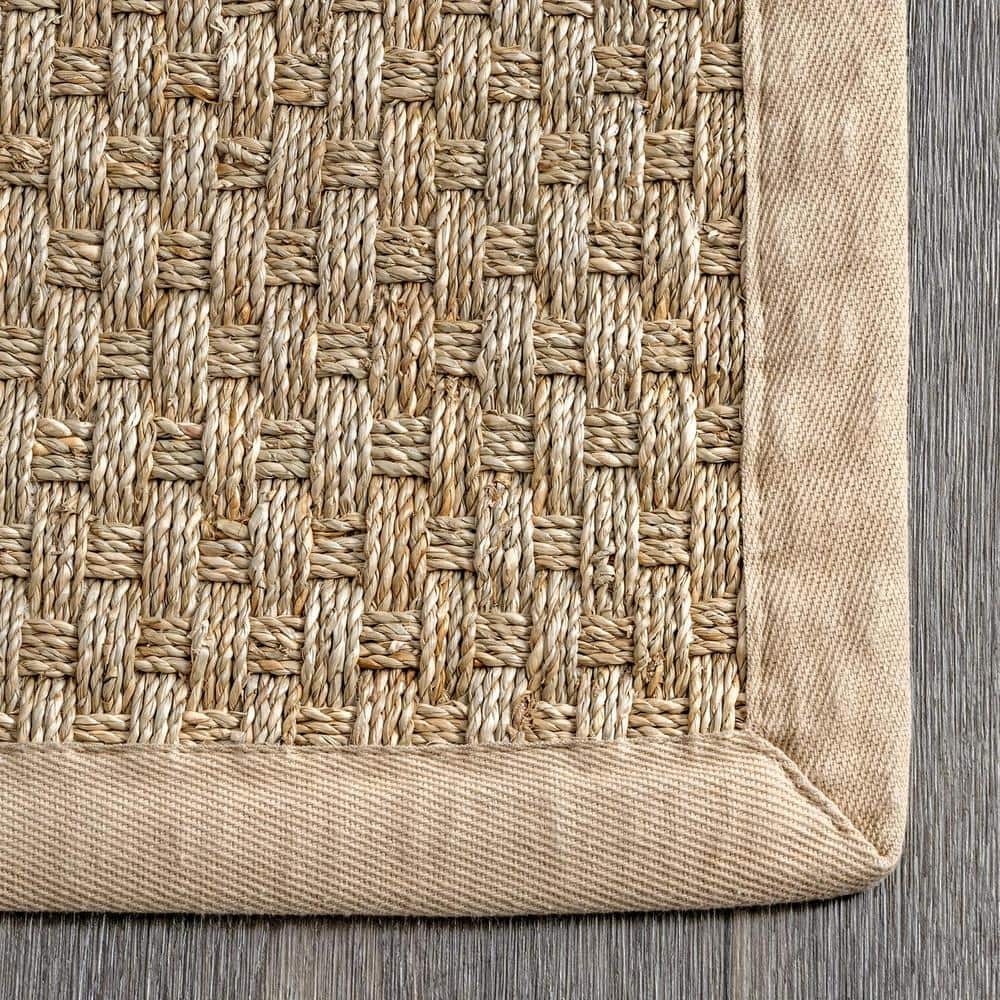 Easy Care Beige Seagrass 8' x 10' Rectangular Area Rug
