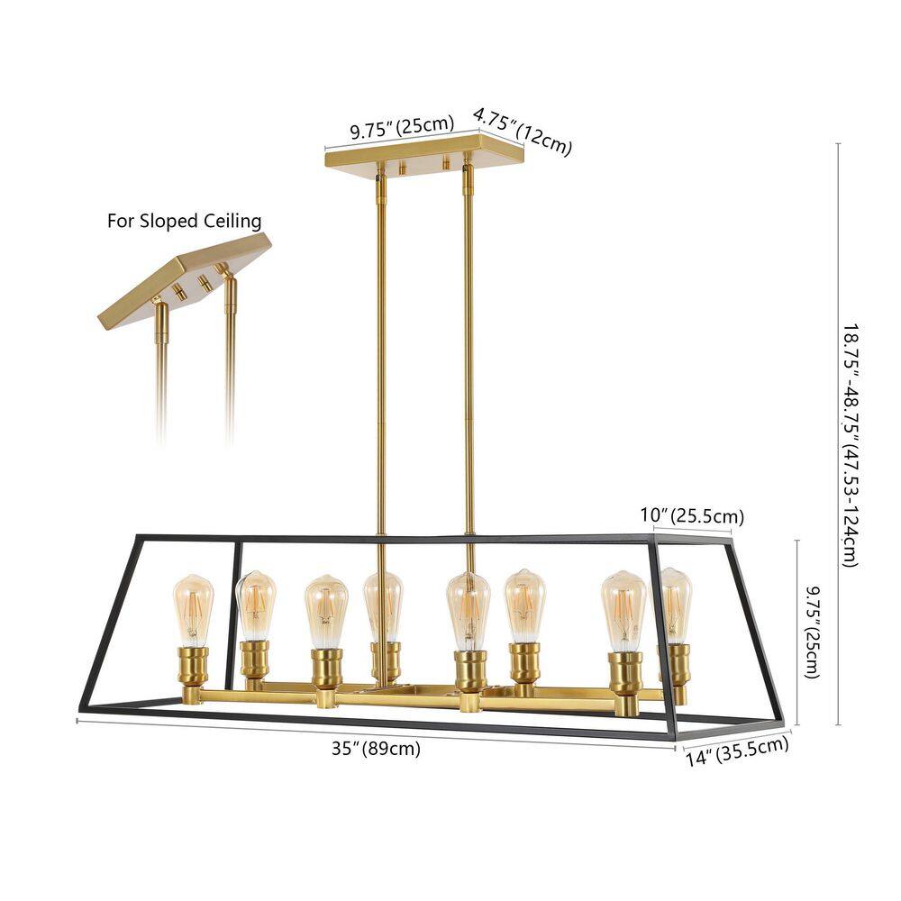 Liane 35" Black and Gold LED Farmhouse Island Pendant