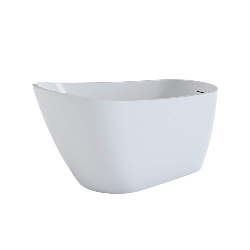55.12 in. x 28.35 in. Acrylic Freestanding Soaking Bathtub with Pop-up Drain in Glossy White price history on PriceWatchPro
