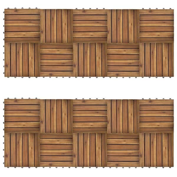 Cisvio 11.8 in. x 11.8 in. Decking Tiles Vertical Pattern