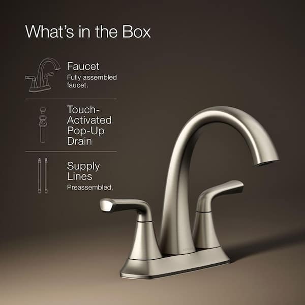 KOHLER Sundae 4 in. Centerset 2-Handles Bathroom Faucet in Vibrant
