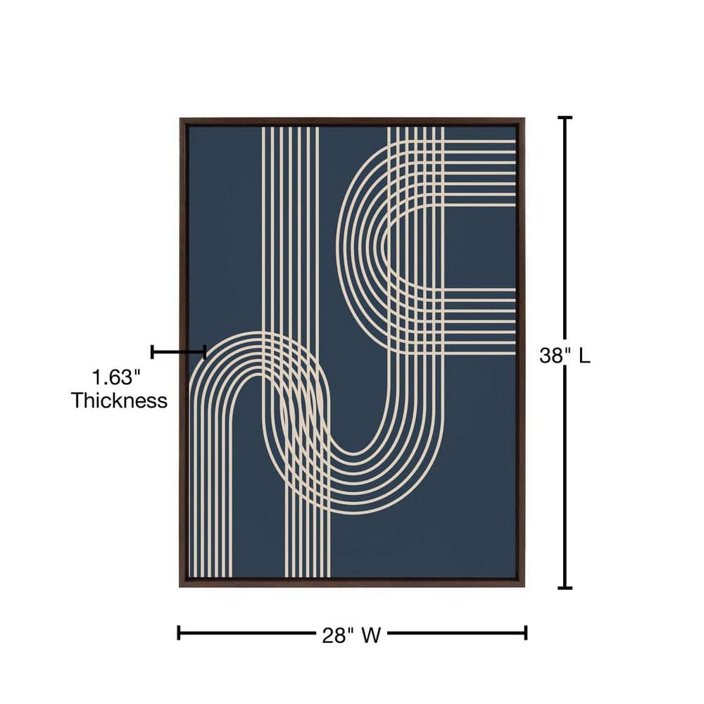 Sylvie 40.69" Blue and Beige Abstract Canvas Art Print