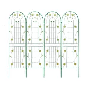 71 in. H Metal Garden Rustproof Trellis in Green(4-Pack)