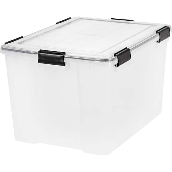 IRIS 45 Qt. Buckle Up Storage Box in Pearl (4-Pack) 585782 - The Home Depot
