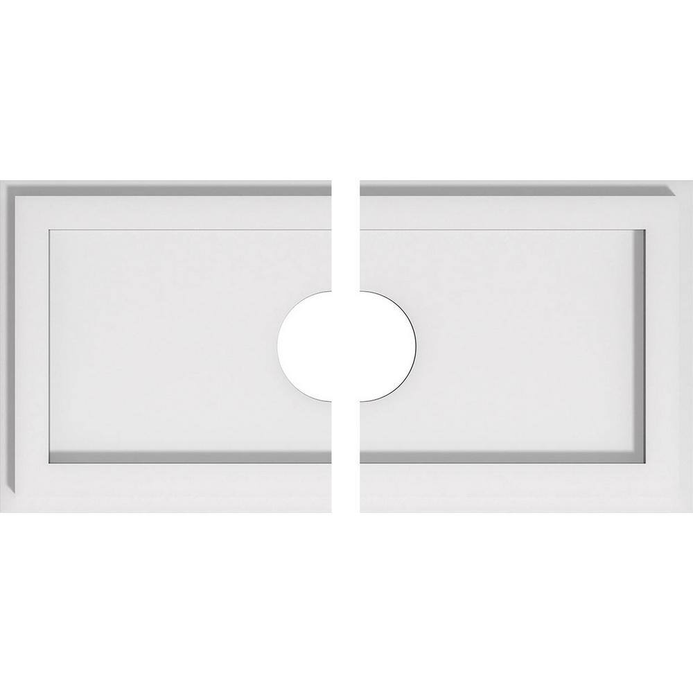 18 in. W x 9 in. H x 3 in. ID x 1 in. P Rectangle Architectural Grade PVC Contemporary Ceiling Medallion (2-Piece) price history on PriceWatchPro