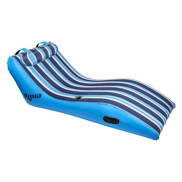 Key West Ultra Cushioned Lounge Pool Float with Pillow (2 Pack), Number of People: 1