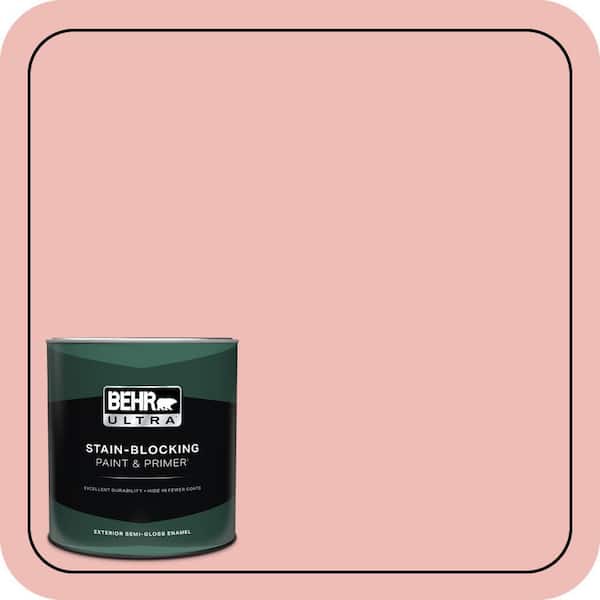 BEHR ULTRA 1 qt. #BIC-04 Pink Taffy Semi-Gloss Enamel Exterior Paint & Primer