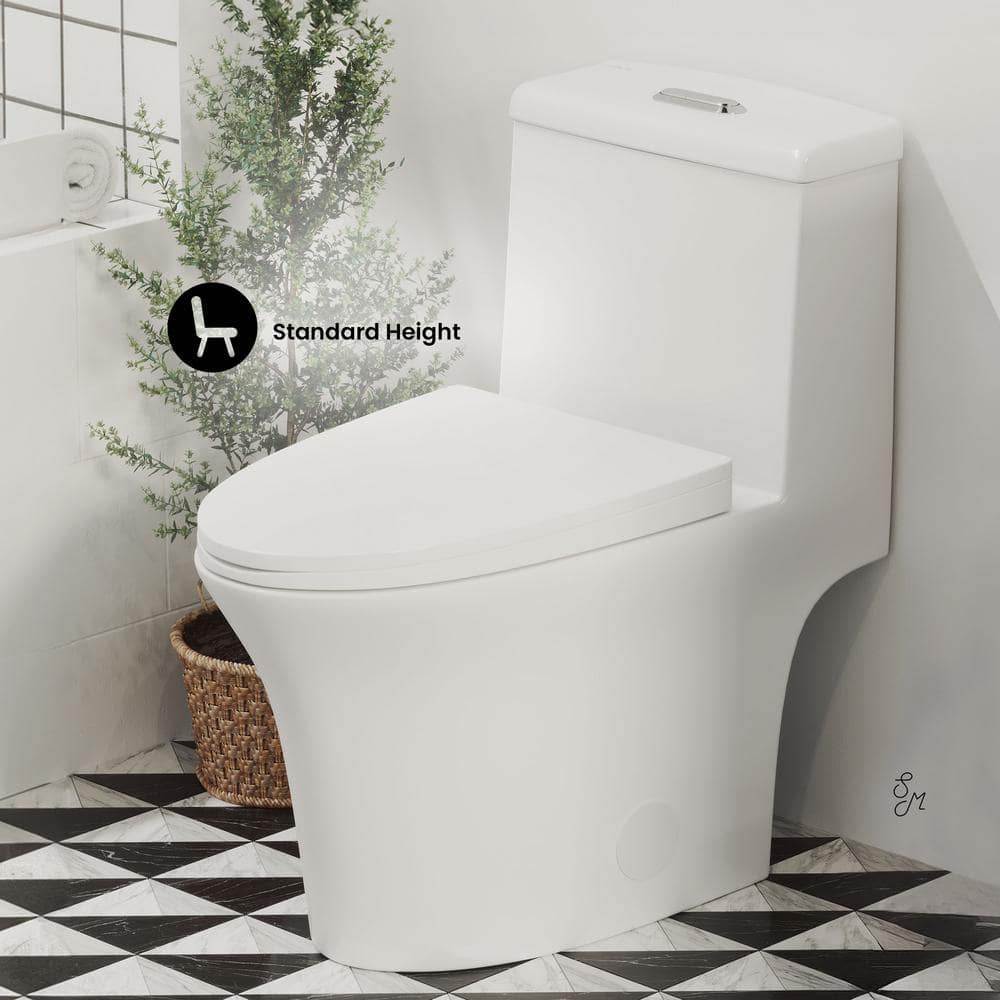 Hugo White Ceramic Elongated Dual Flush Toilet