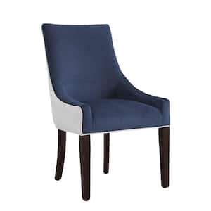 Navy Blue Polyester Upholstered Dining Chair