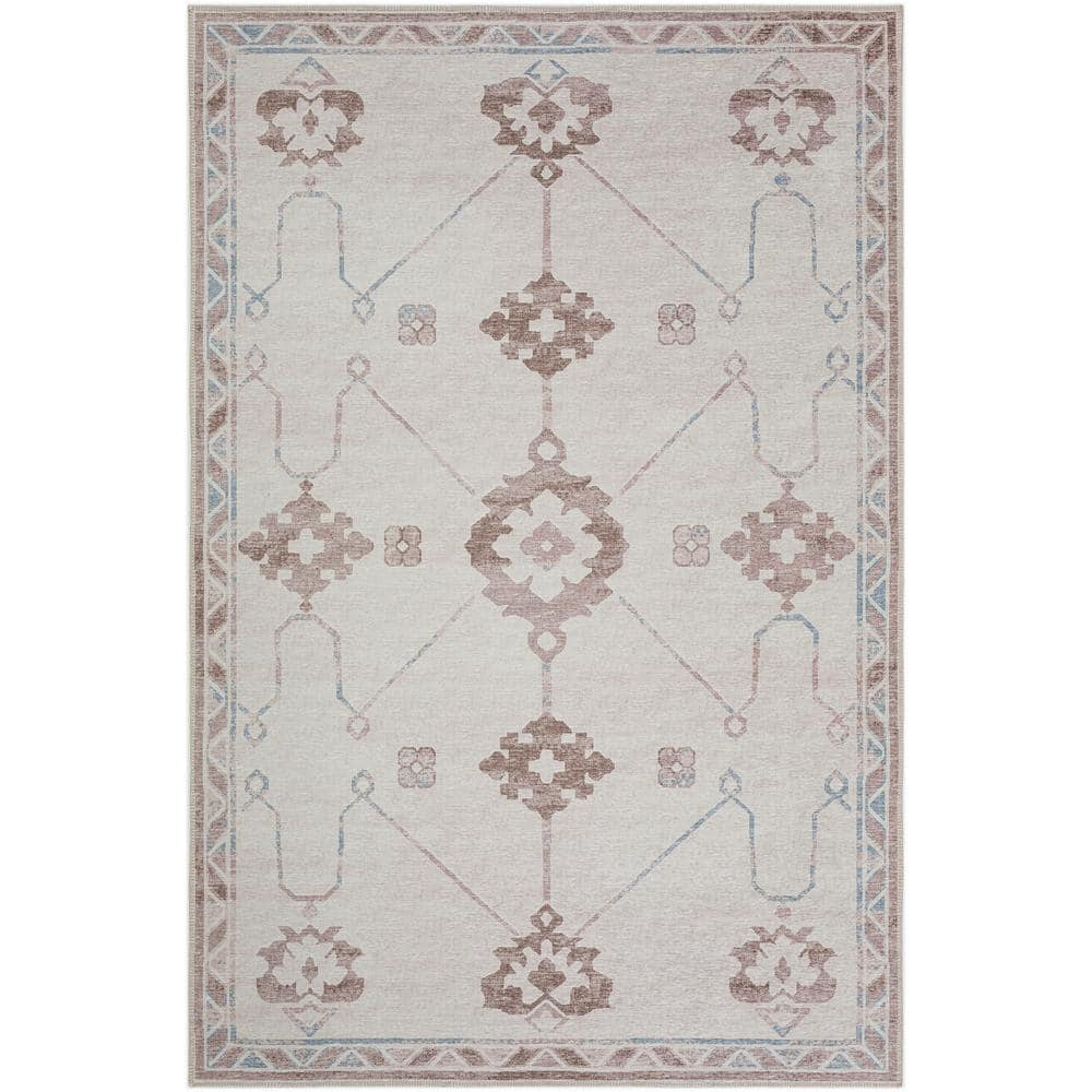 Addison Rugs Yuma Ivory 10 ft. x 14 ft. Geometric Indoor/Outdoor ...