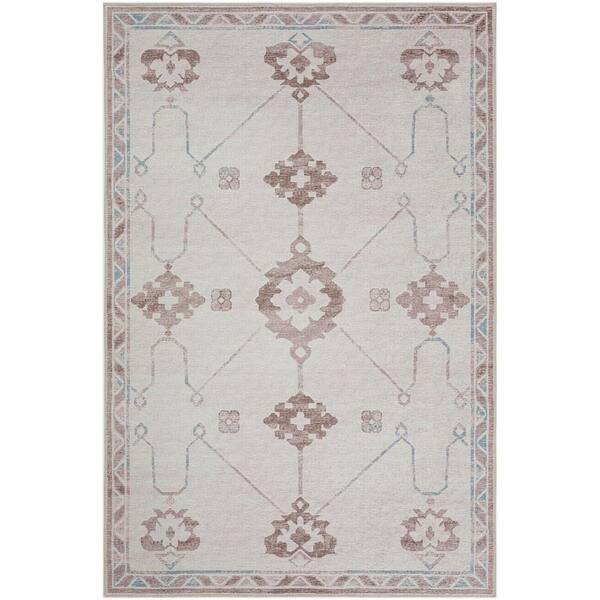 Addison Rugs Yuma Ivory 10 ft. x 14 ft. Geometric Indoor/Outdoor Washable Area Rug