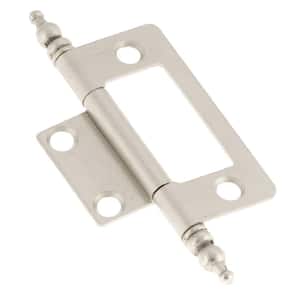 Hickory Hardware Self-Closing Semi-Concealed Hinge – Satin Nickel Finish, 2-Pack For Cabinet Doors
