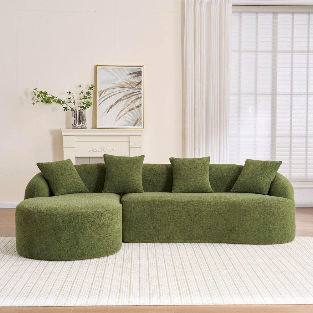 Nestfair 98.8 in. W Chenille L-Shape Modular Sectional Sofa in
