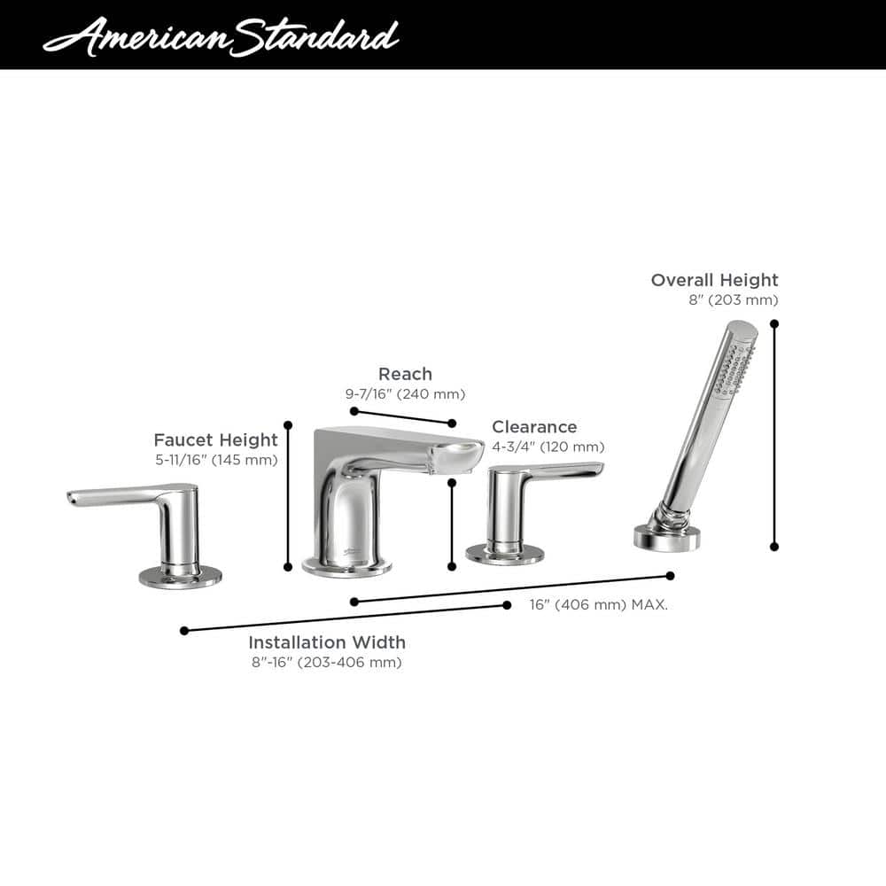 Brushed Nickel Roman Tub Faucet with Hand Shower