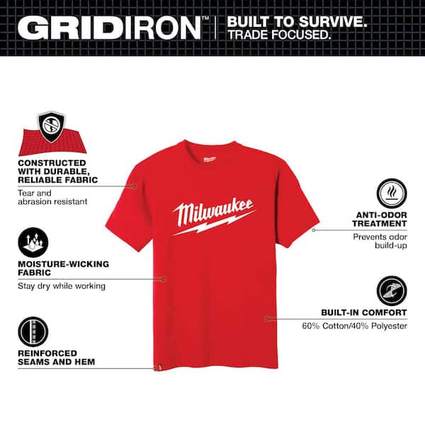 Men's X-Large Red Heavy-Duty Short-Sleeve T-Shirt