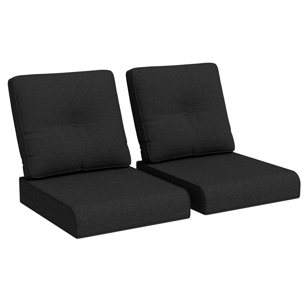 22 in. x 24 in. 4-Piece Replacement Outdoor Lounge Chair Cushion in Black price history on PriceWatchPro