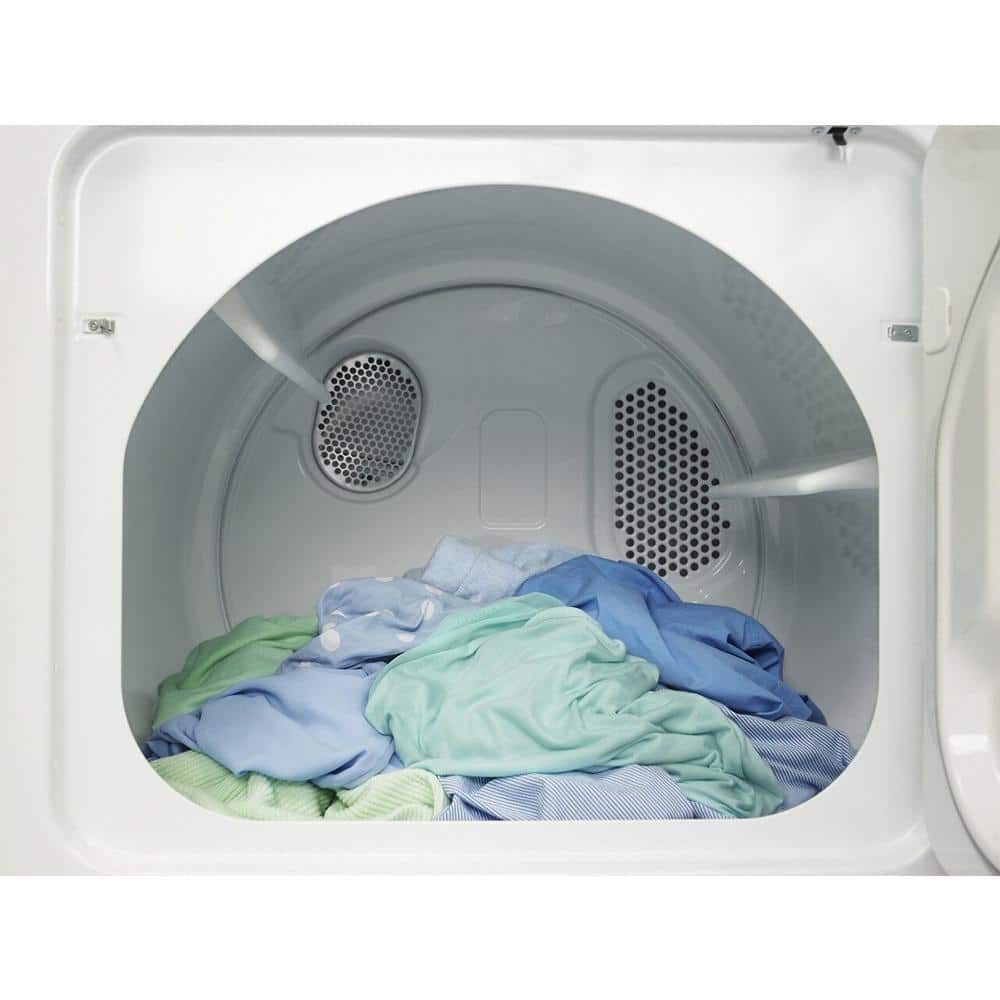 White 6.5 cu. ft. Electric Dryer with Moisture Sensing