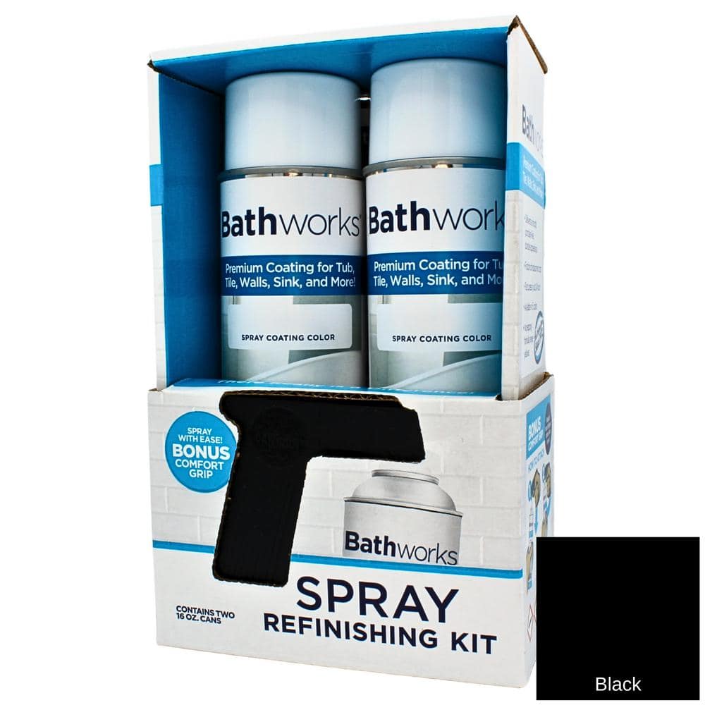 32 oz. Tub and Tile Refinishing Kit - 2 Spray Cans, Black