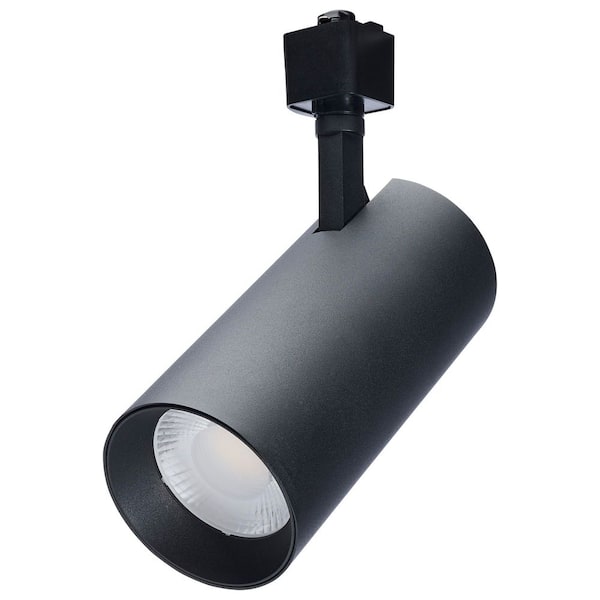 Matte Black 30-Watt Integrated LED 48° Fixed Track Cylinder Head