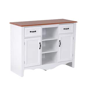 Farmhouse Series White Buffet with 2-Drawers