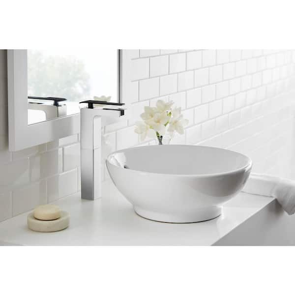 Femke Single Handle Vessel Sink Faucet in Brushed Nickel and Matte Black