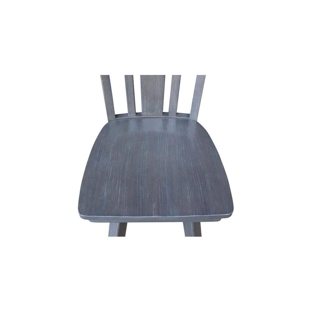 Heather Gray Solid Wood Swivel Counter Height Stool