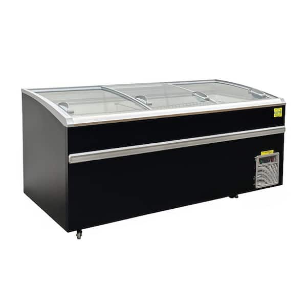 87 in. 33.8 cu. ft. Auto/Cycle Defrost Chest Freezer with Commercial Food Display Freezer EH30L in Black