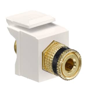 QuickPort Binding Post Connector with Black Stripe, Light Almond
