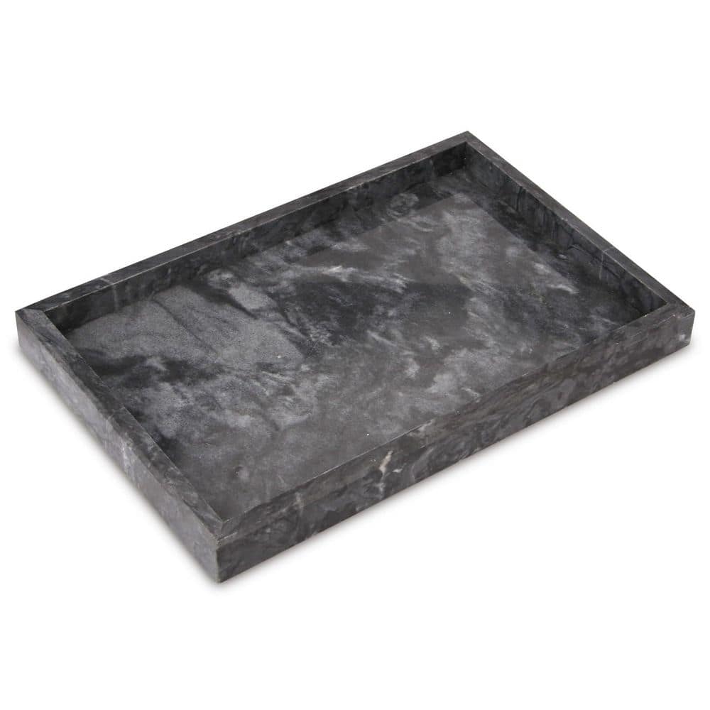 Countertop Marble Decorative Bathroom Tray with Luxury Natural Stone Finish in Black for Bathroom Vanity Kitchen Table price history on PriceWatchPro