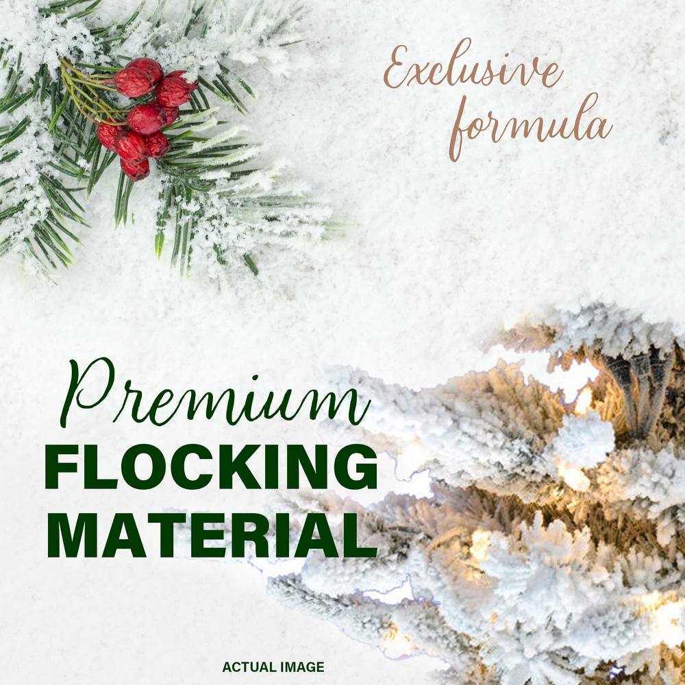 9-Ft Snow Flocked PVC Mountain Pine Christmas Tree