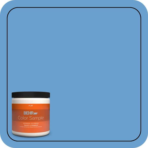 BEHR PREMIUM PLUS 8 oz. #P520-4 Cornflower Flat Interior/Exterior Paint & Primer Color Sample