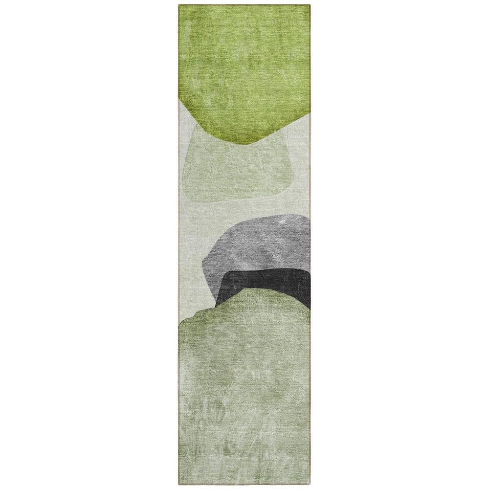 Green Black and Gray 2 ft. x 8 ft. Woven Abstract Runner Indoor/Outdoor Area Rug price history on PriceWatchPro
