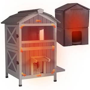 Luxurious Wooden Cat House with Insulated Design and 2-Storey Comfort