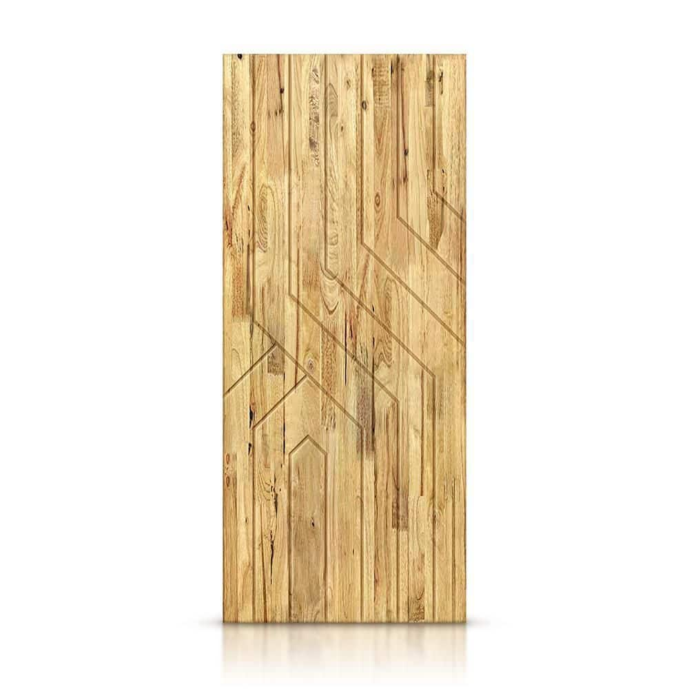 CALHOME 30 in. x 96 in. Hollow Core Weather Oak Stained Pine Wood ...