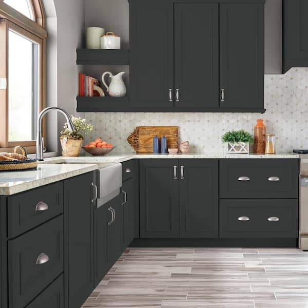 1 gal. #N520-7 Carbon Semi-Gloss Enamel Interior/Exterior Cabinet, Door & Trim Paint