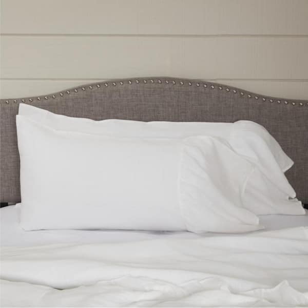 Provincial Linen White King Pillow Case Set of 2