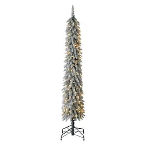 5 ft. Green Pre-Lit LED Pencil Pine Artificial Christmas Tree with 150 Clear Lights