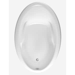 Starla 57 in. x 38 in. Acrylic Reversible Drain Oval Drop-In Soaking Bathtub in White