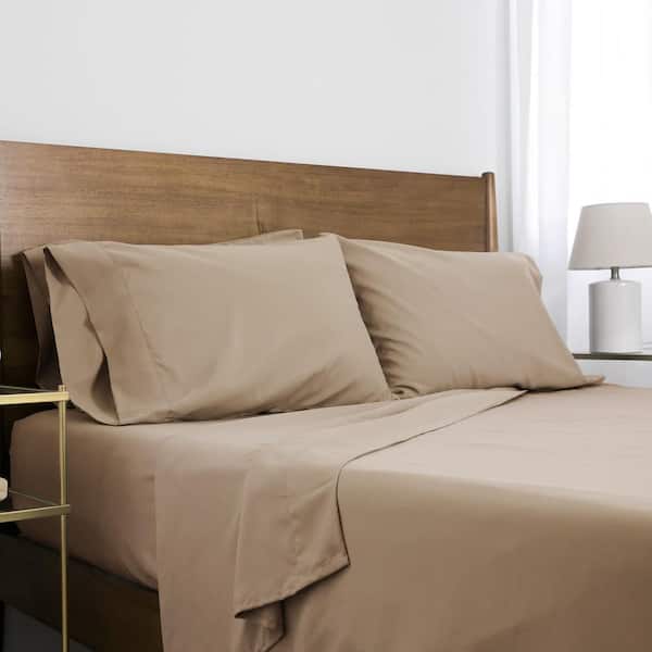 SOUTHSHORE FINE LINENS Deep Pocket 6-Piece Warm Sand Microfiber California King Sheet Set