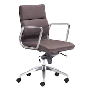 Engineer Faux Leather Low Back Office Chair Espresso