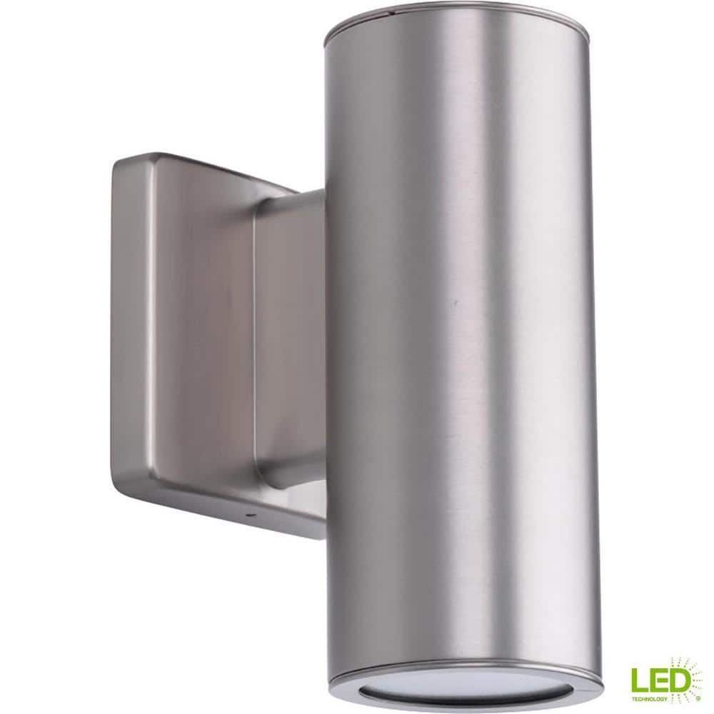 Satin Nickel Cylinder Dimmable LED Wall Sconce