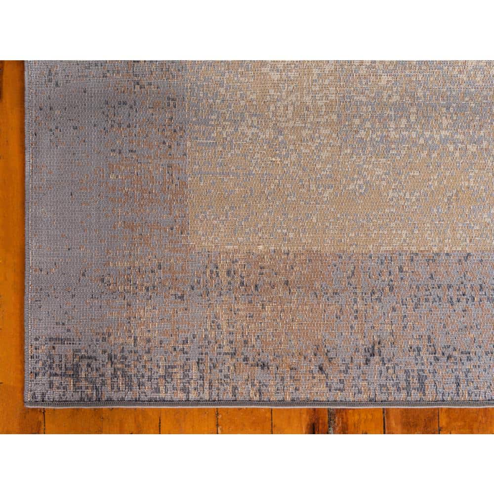 Handmade Braided Abstract 8' x 10' Gray Synthetic Rug