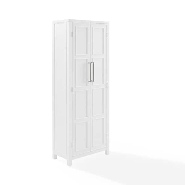 CROSLEY FURNITURE Cutler White Engineered Wood 24 in. Pantry Cabinet