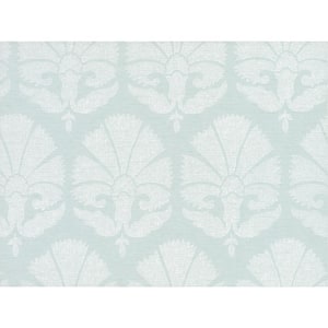Ronald Redding Blue and White Ottoman Fans Matte Non-pasted Grasscloth Wallpaper 27 in. x 27 ft.