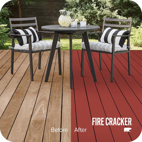 1 qt. #PPU2-16 Fire Cracker Solid Color Waterproofing Exterior Wood Stain and Sealer