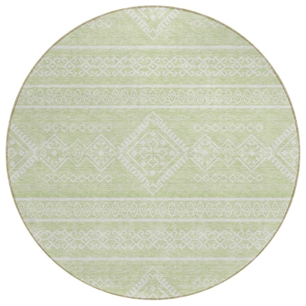 Addison Rugs Chantille Machine Washable Indoor/Outdoor Abstract ACN901 Mint 8 ft. x 8 ft. Area Rug