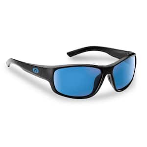Teaser Polarized Sunglasses in Matte Black Frame with Smoke Blue Mirror Lens