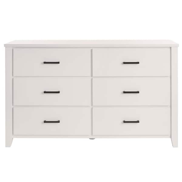 StyleWell Stafford White 6-Drawer Dresser (36 in. H x 60 in. W x 18 in. D)